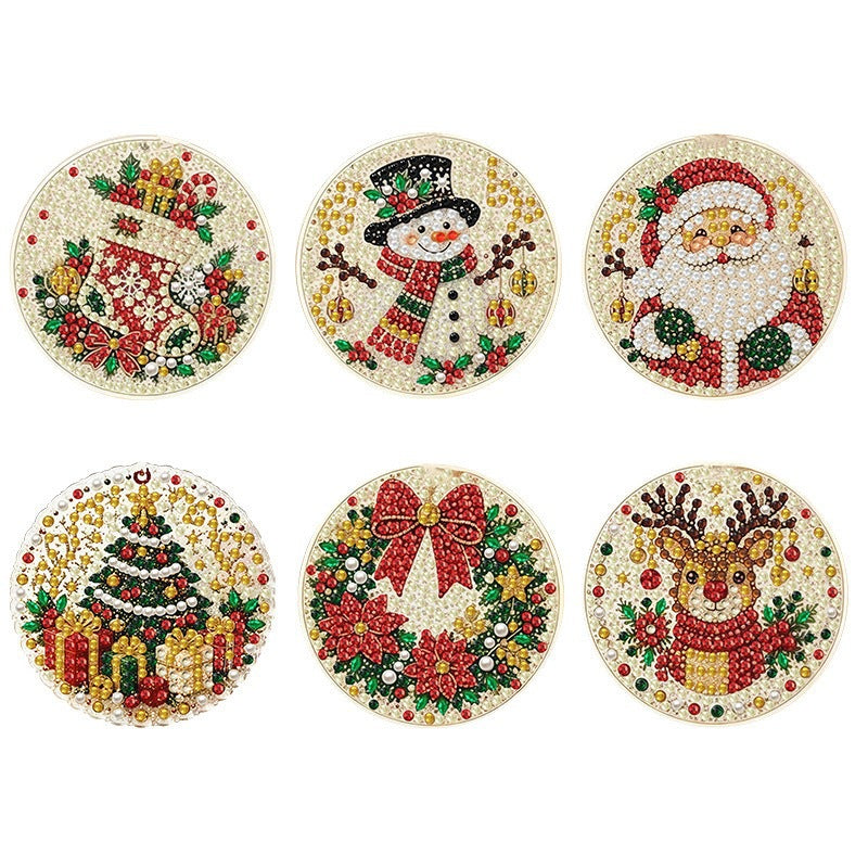 6-Piece DIY Diamond Painting Set for Christmas Ornaments & Decor