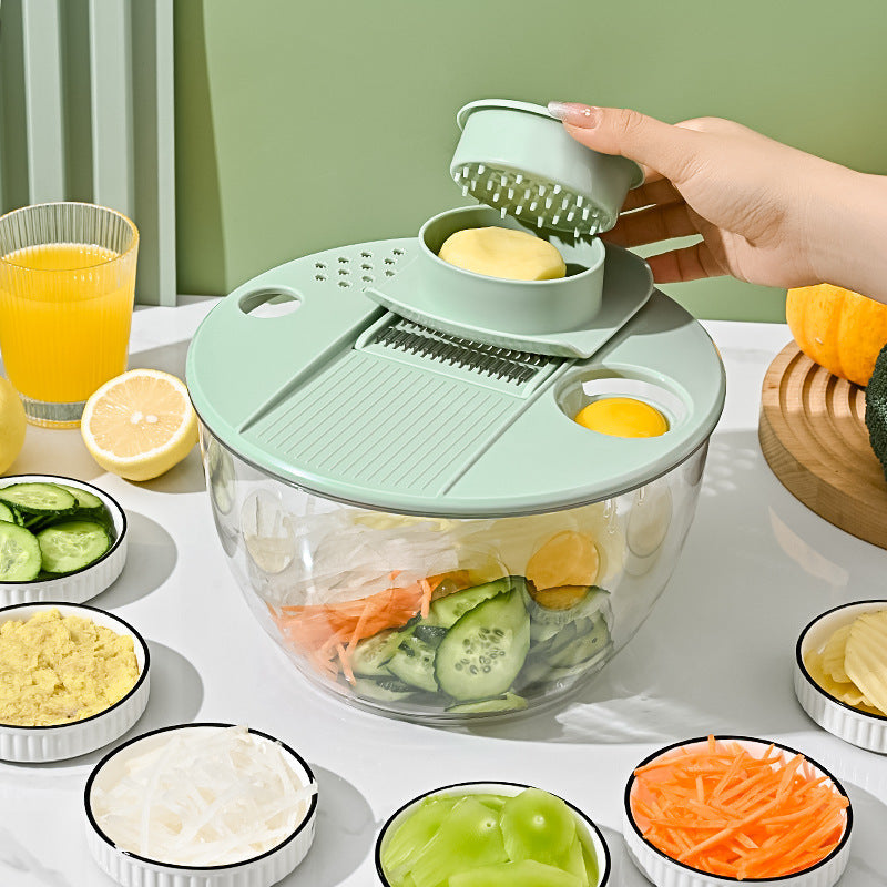 9-in-1 Manual Vegetable & Salad Chopper with Rotary Function