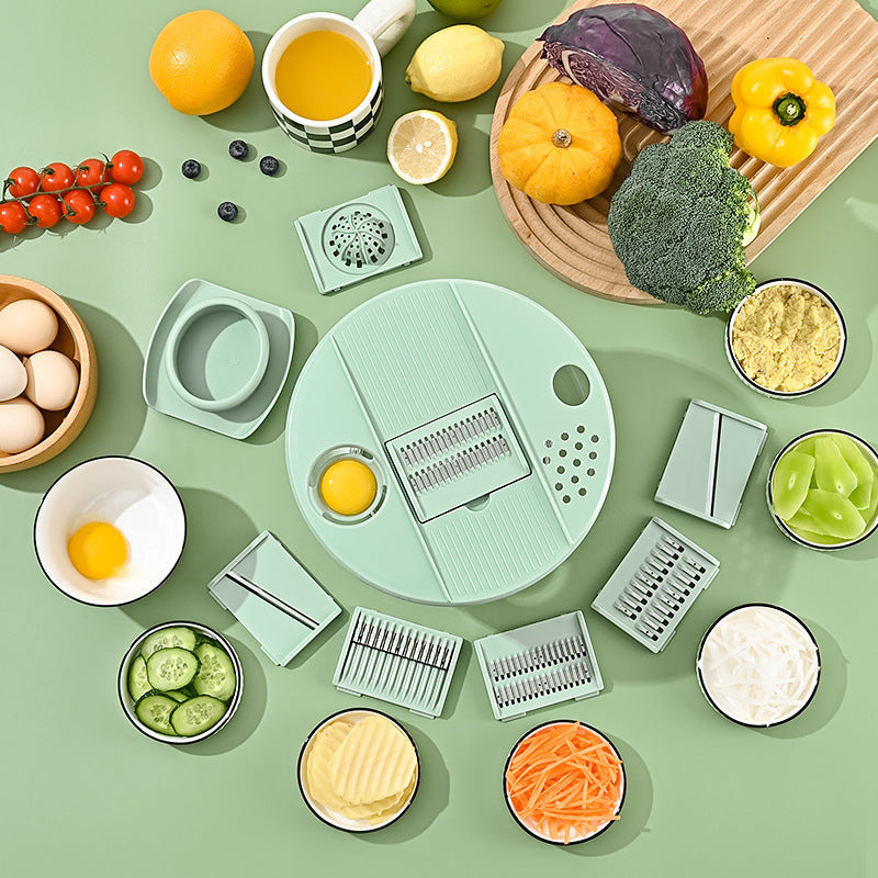 9-in-1 Manual Vegetable & Salad Chopper with Rotary Function