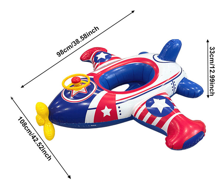 Inflatable Airplane-Shaped Swim Ring for Children