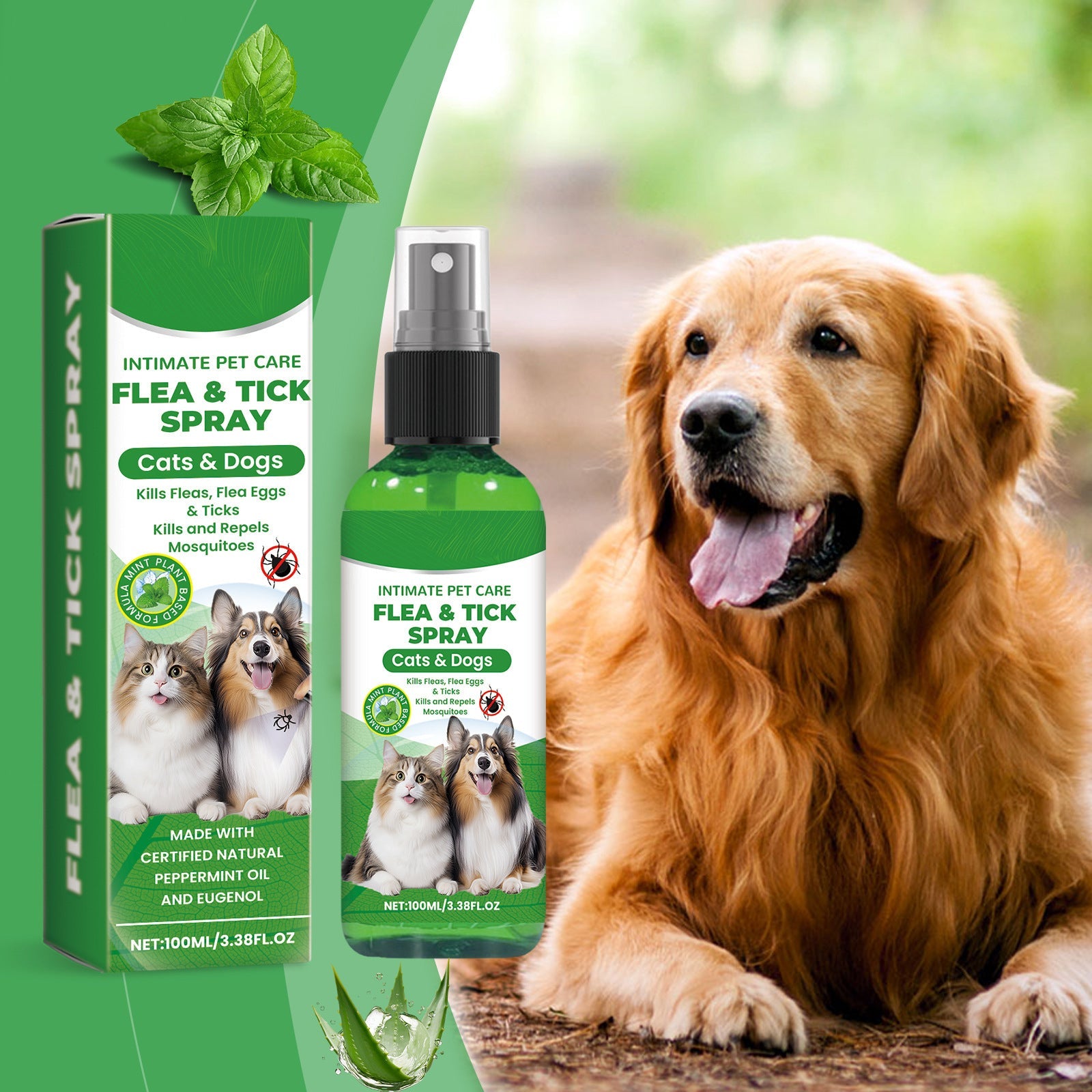 Natural Flea and Tick Protection Spray 🐱🐶