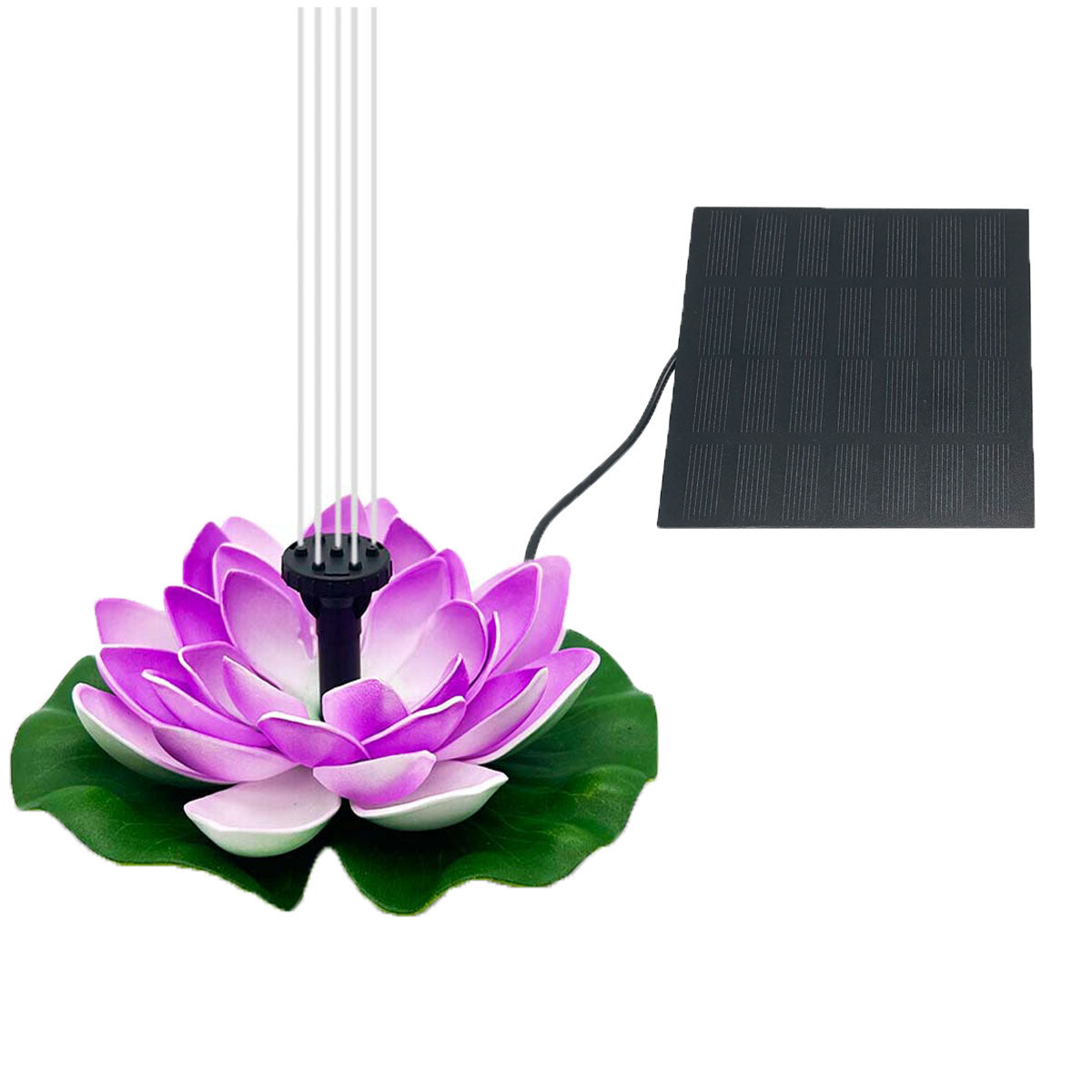 Solar Lotus Fountain – Floating Garden Fountain for Pools and Ponds