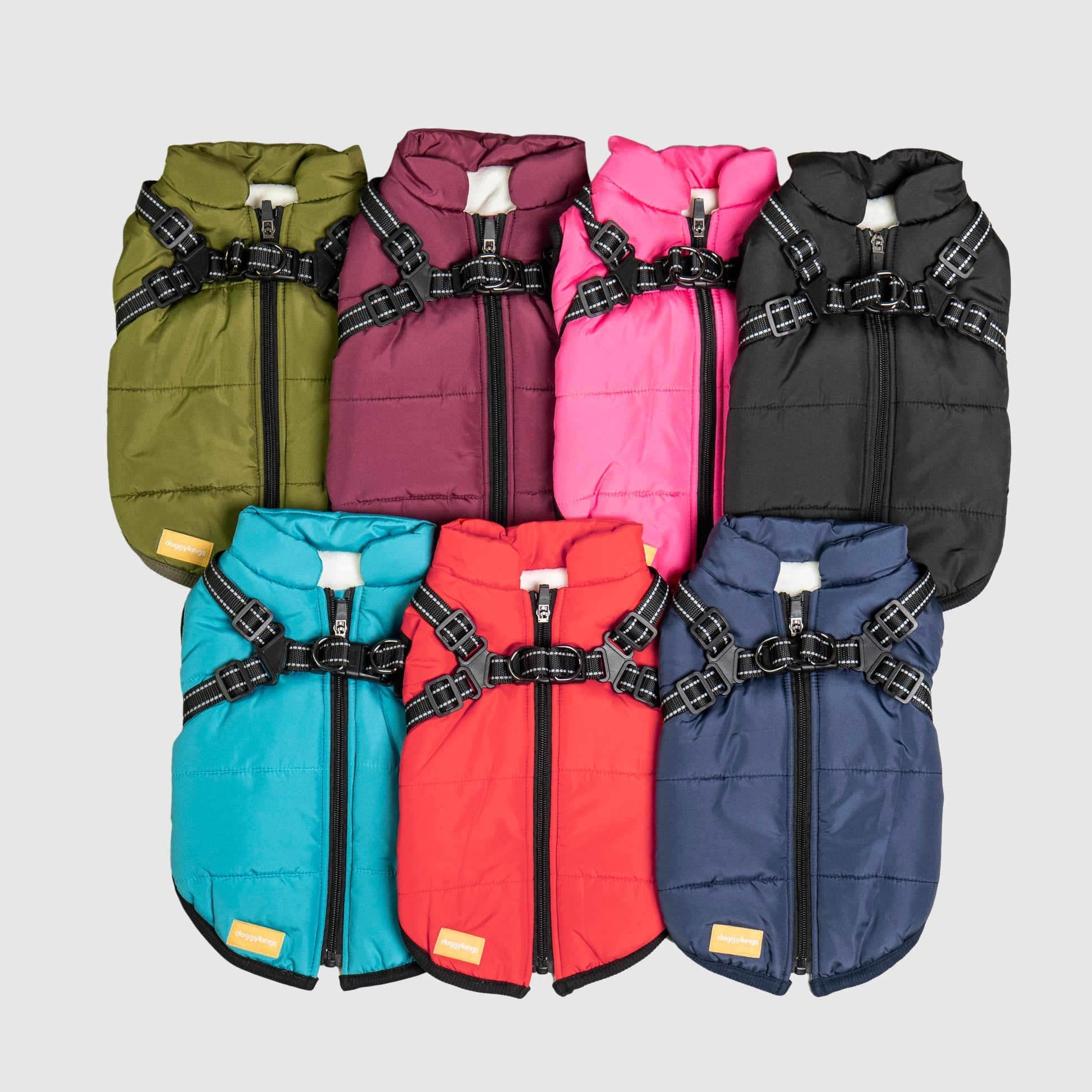 DoggyKings™ Dog Jacket with Harness - Waterproof & Warm (3-in-1 Design)