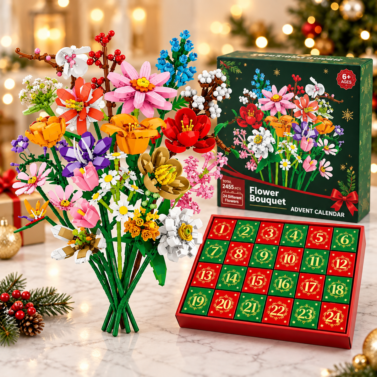 "Bloom & Build" Advent Calendar – Build Your Own Magical Christmas Bouquet