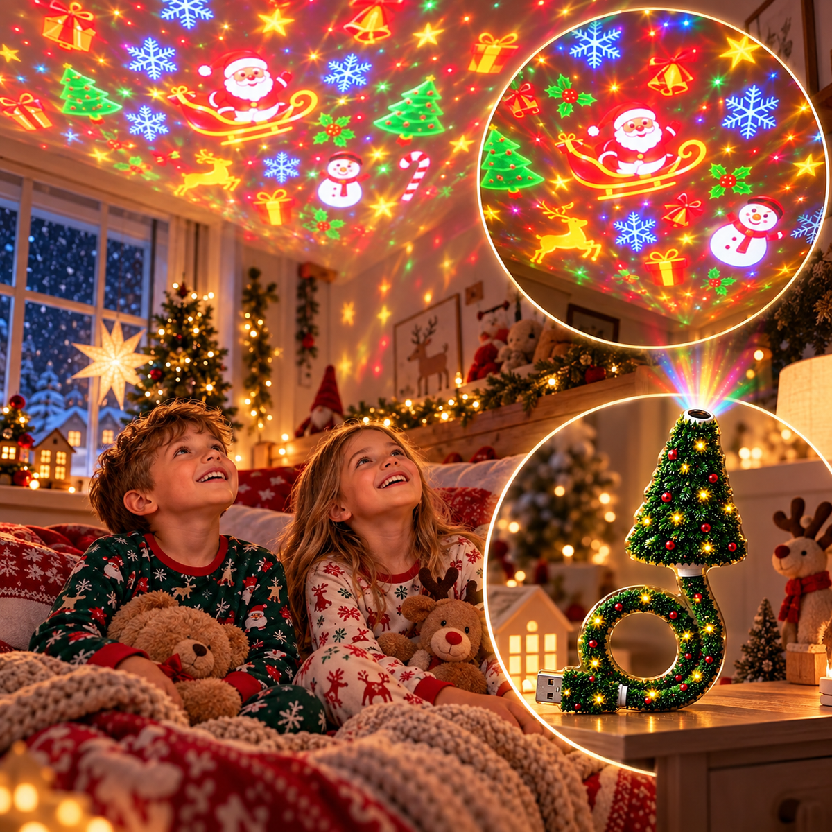 HD USB Christmas Projector – Create a Magical Holiday Atmosphere in an Instant