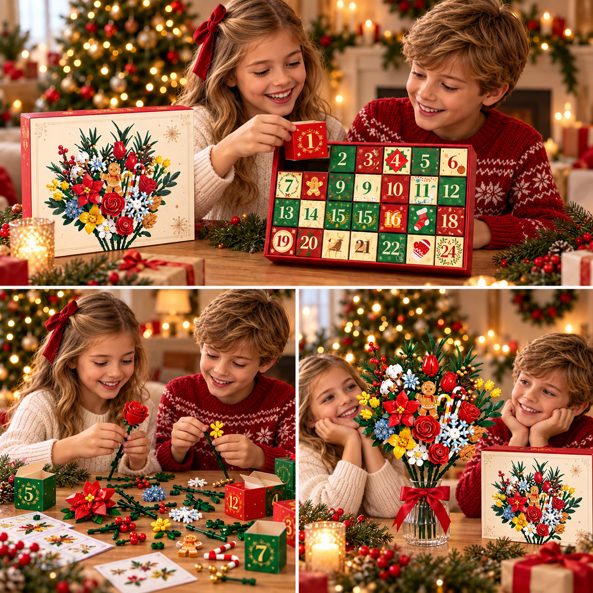 "Bloom & Build" Advent Calendar – Build Your Own Magical Christmas Bouquet