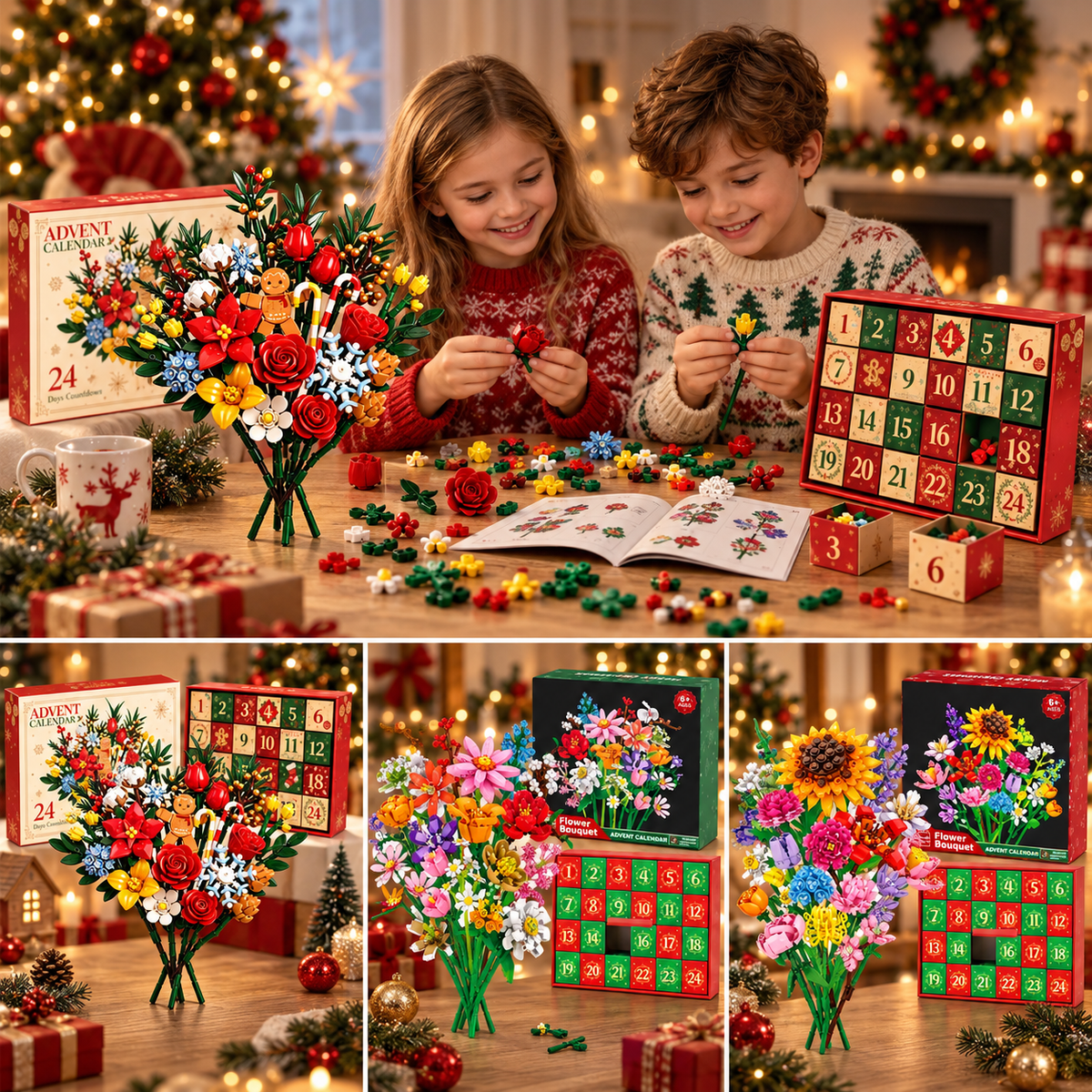 "Bloom & Build" Advent Calendar – Build Your Own Magical Christmas Bouquet