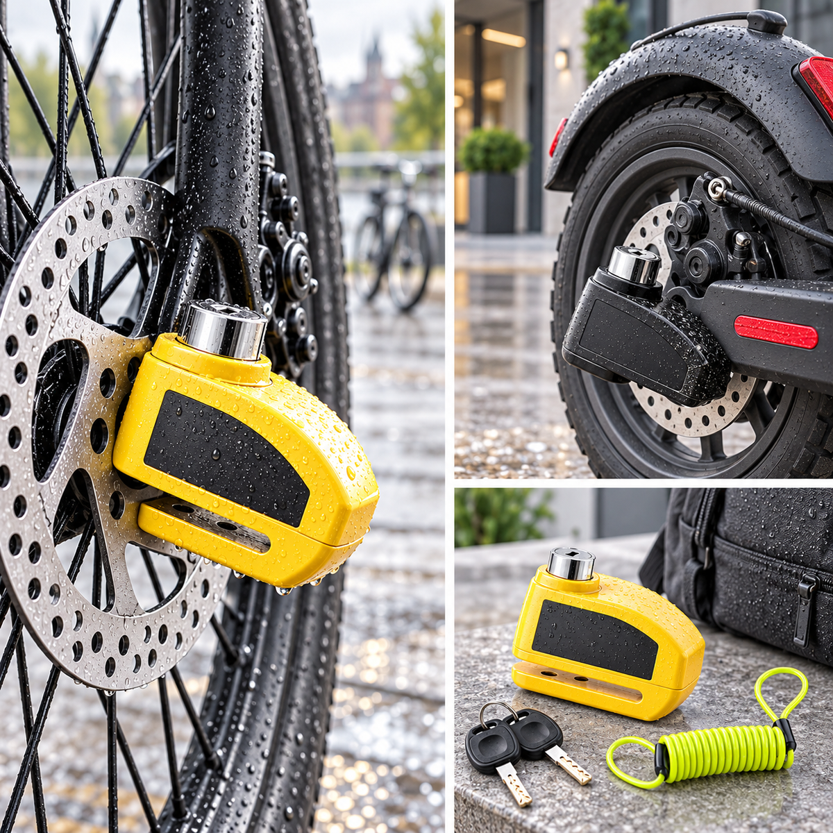 110 dB Alarm Disc Brake Lock – Disc Brake Lock for Bicycles, Mopeds & Motorcycles