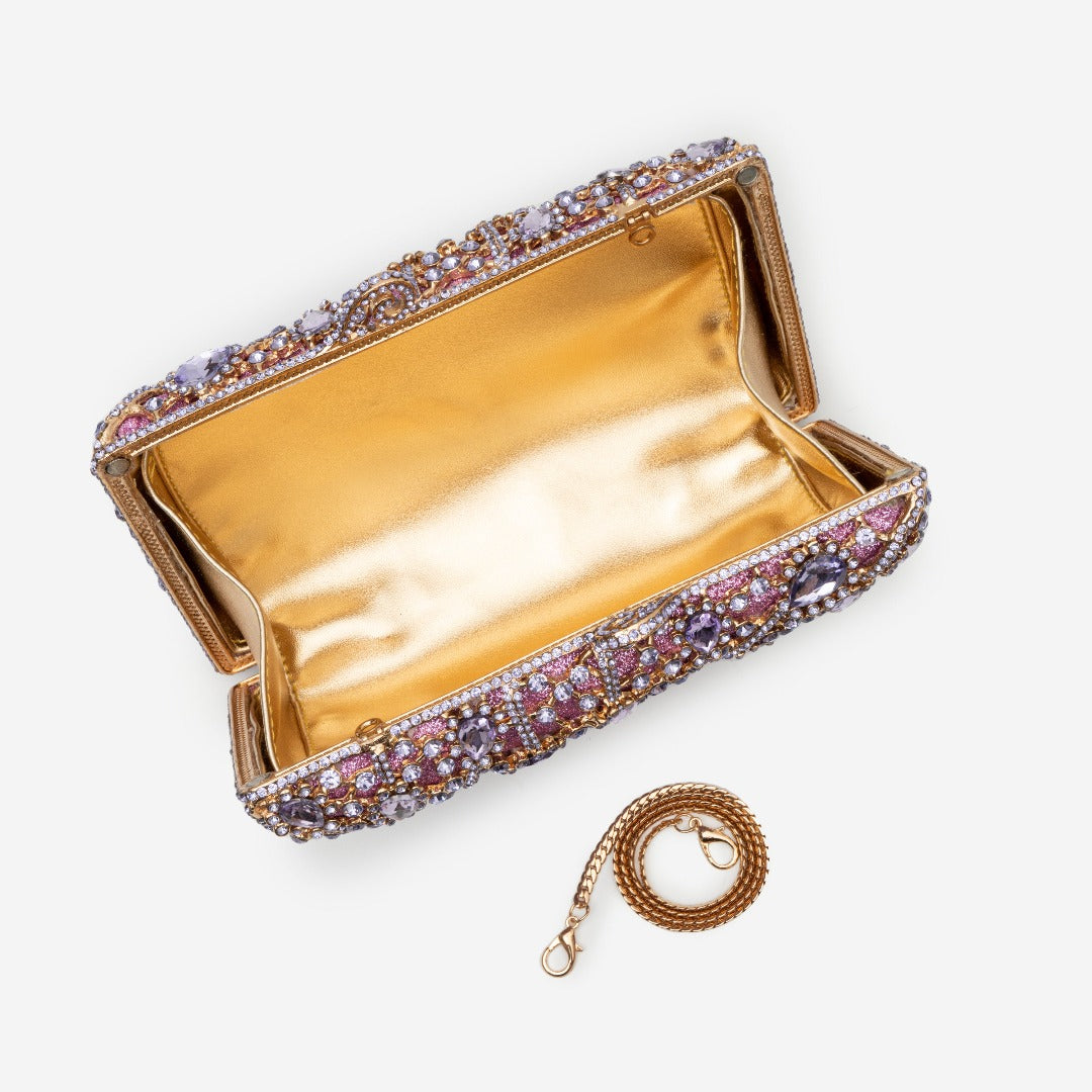 ARIA CRYSTAL WAVES CLUTCH BAG