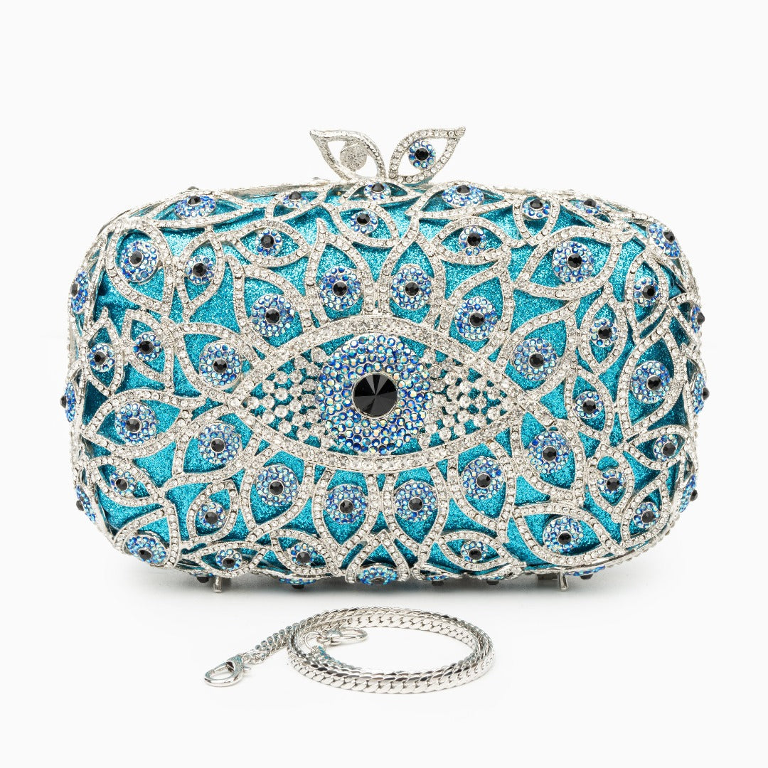 SERAPHINA EVIL EYE CLUTCH BAG