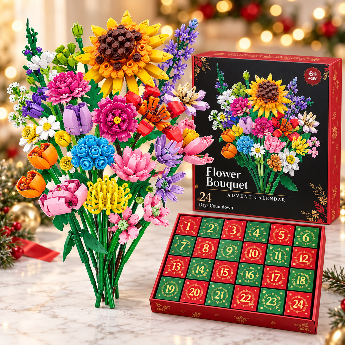 "Bloom & Build" Advent Calendar – Build Your Own Magical Christmas Bouquet