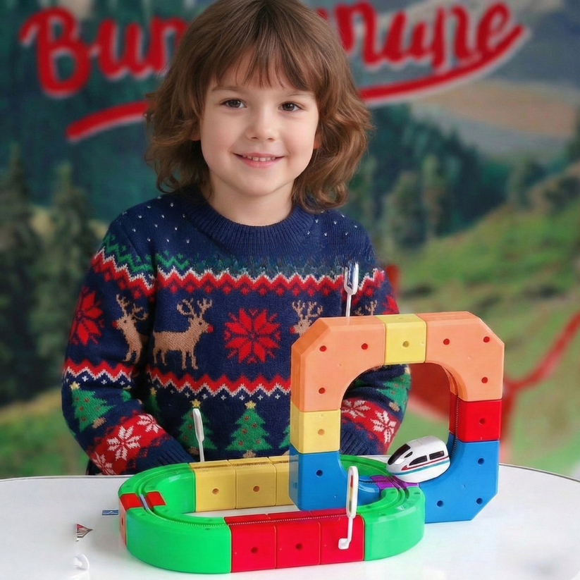 DIY Puzzle Train Track - Educational Block Set