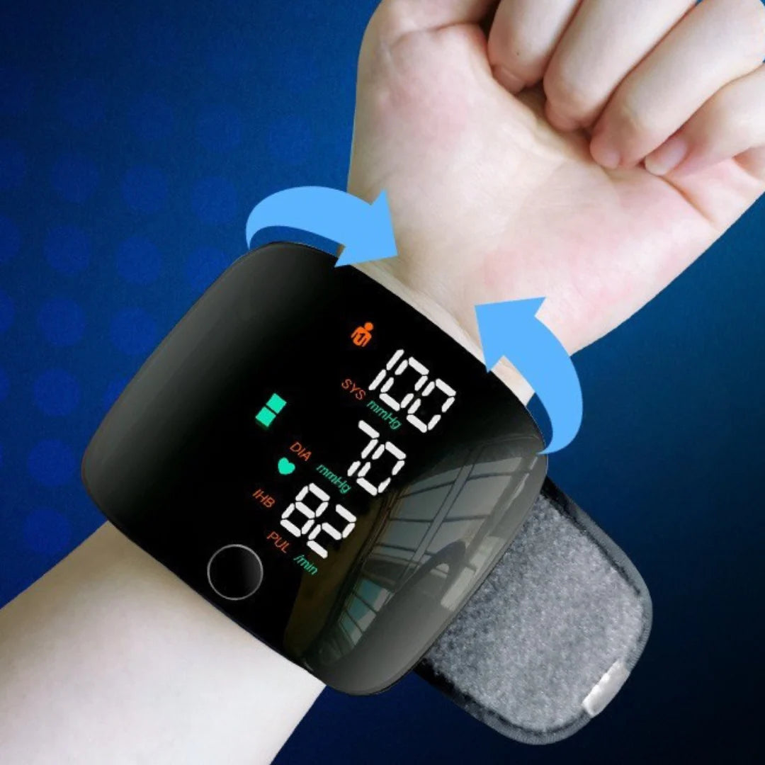 Digital Wrist Blood Pressure Monitor - Large LED Display & Memory