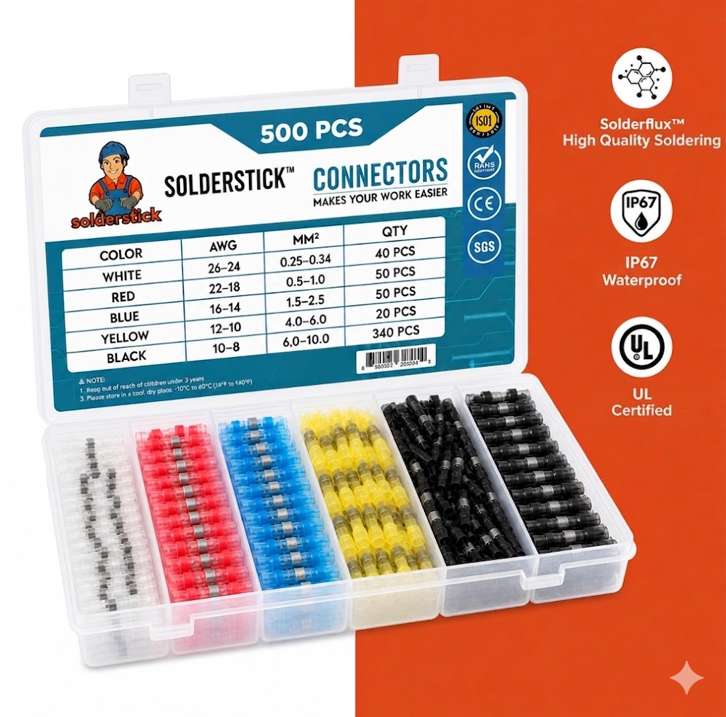 Solder Connector Set - Waterproof Heat Shrink Tubing with Solder Ring