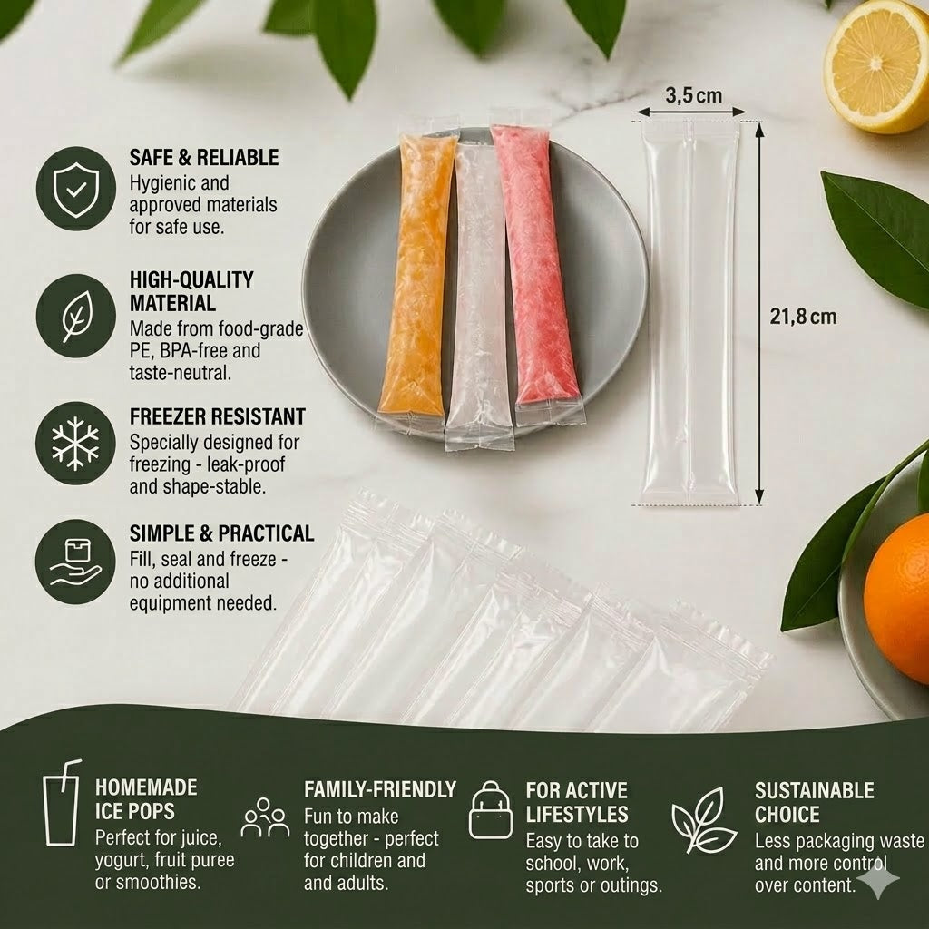 DIY Popsicle Bags (100 Pcs) – Disposable Popsicle Molds