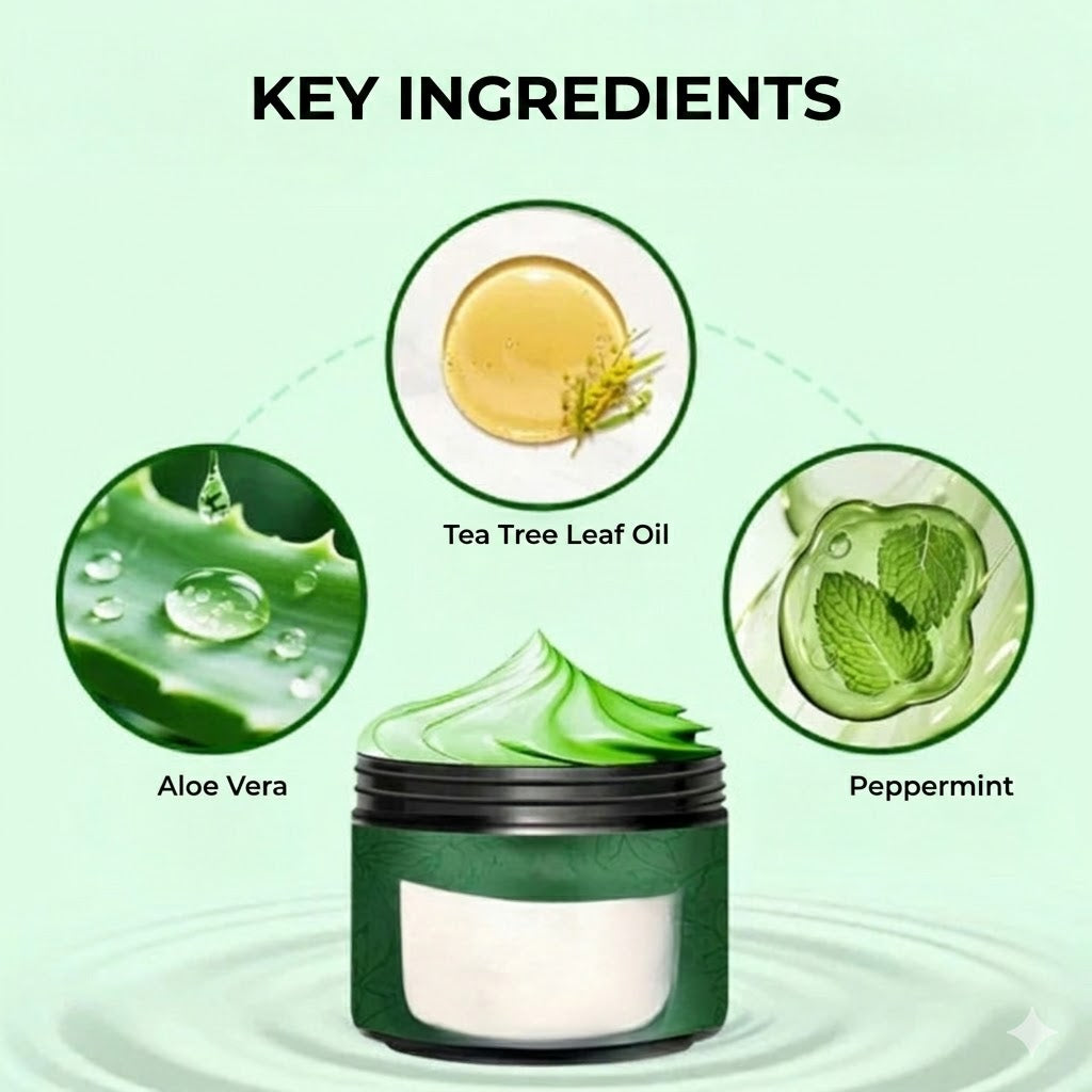 Moisturizing Foot Cream with Tea Tree Oil & Aloe Vera - For Dry Feet