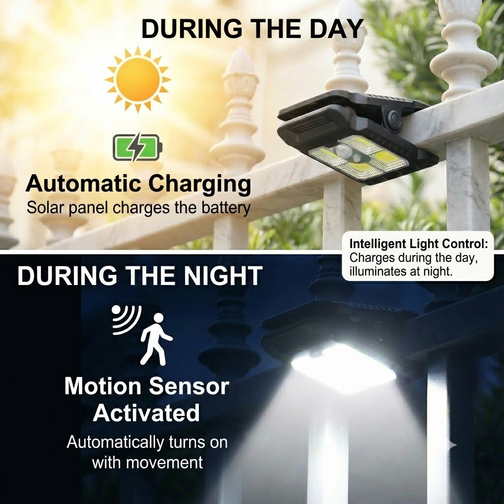 Practical Clip-On Solar Light with Motion Sensor