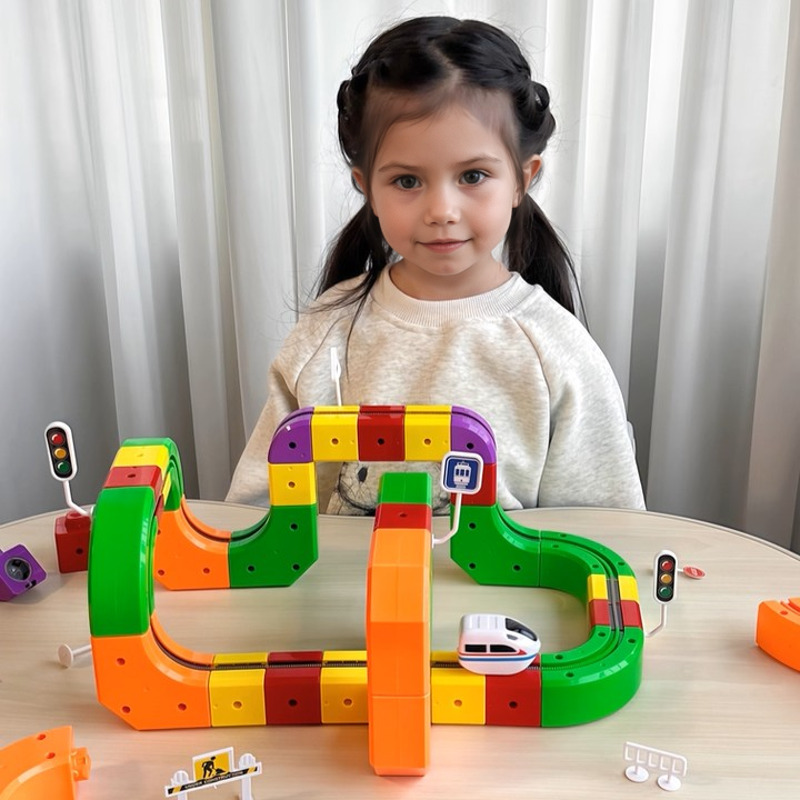 DIY Puzzle Train Track - Educational Block Set