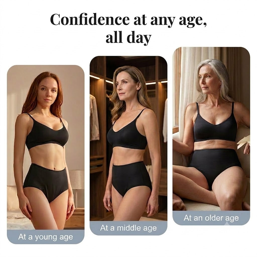 High-Waisted Leakproof Period Underwear with Front and Back Protection – Effective Side-Leakage Prevention