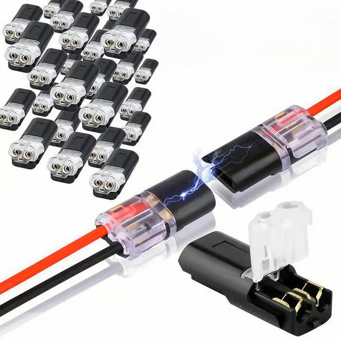 [20 Pieces] Quick Wire Connectors with Locking – 2-Pole Plug Connection