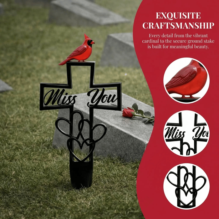🐦💖 Metal Memorial Plaque for Cemetery ✝️