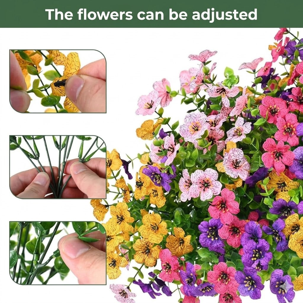 UV-Resistant Artificial Flower - 4 Pieces