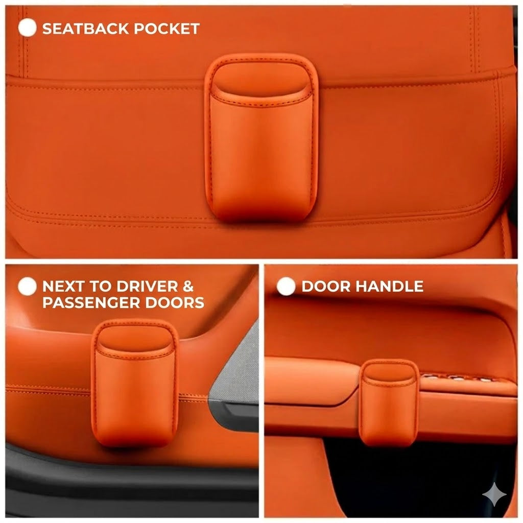 2-in-1 Leather Car Cup Holder