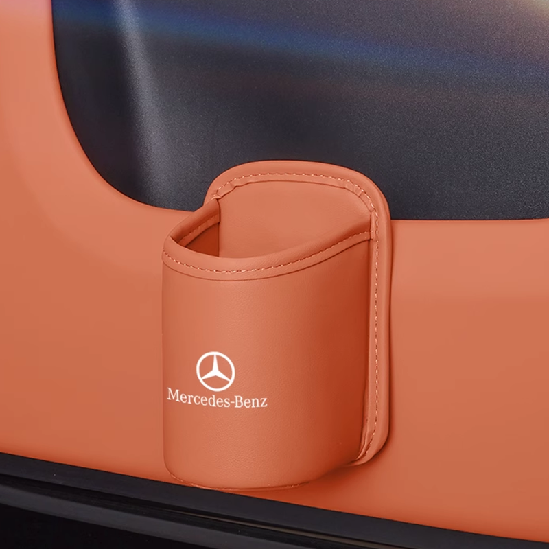 Leather Coffee to Go Holder - Portable Cup Holder with Clip