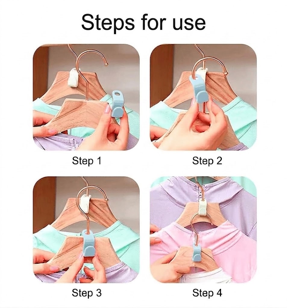 Space-Saving Clothes Hanger Hooks (Set of 12 pieces)