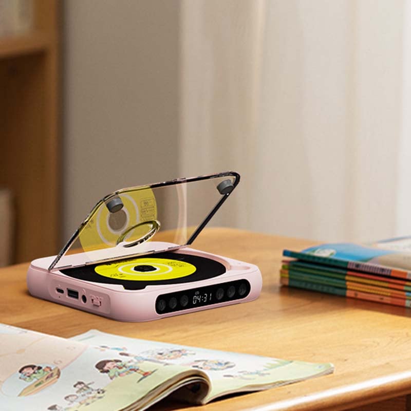 Portable CD Player with Bluetooth – Rechargeable Discman for Car & Travel (Anti-Shock)