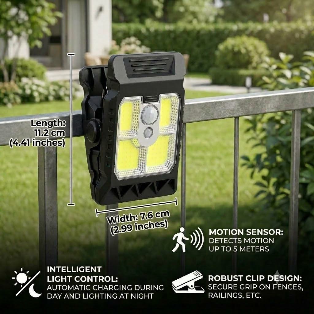 Practical Clip-On Solar Light with Motion Sensor