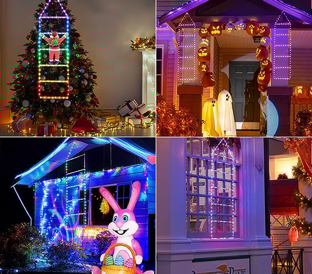 Climbing Santa with LED Lights