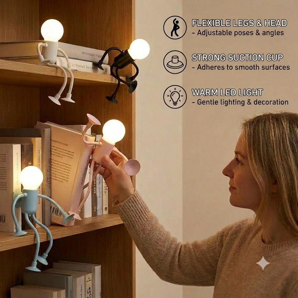Suction Cup LED Light – Fun Design with Interchangeable Suction Cups for Decoration
