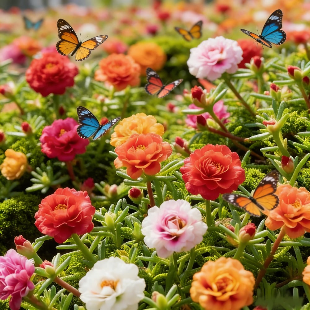 🌸 1000 Moss Rose Seeds Mix – 🌿 Purslane / Sun Roses