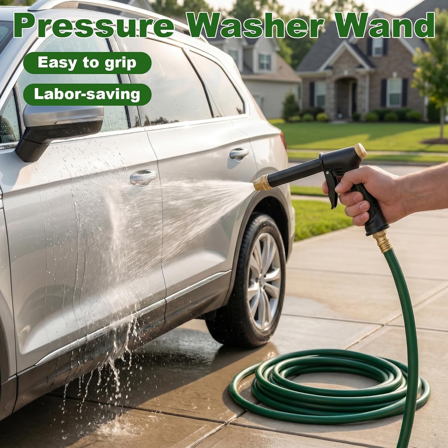 🏆 High-Pressure Washer / High-Pressure Jet 💦 Ergonomic Grip • Pressure Nozzle – Powerful Car Wash 🚗 and Garden Watering 🌻 Easy and Simple to Use! 👍