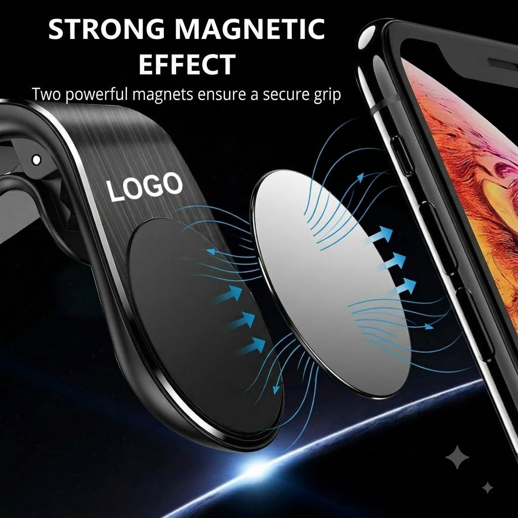 MagSafe Car Phone Holder with Logo / Magnetic Phone Mount with Emblem