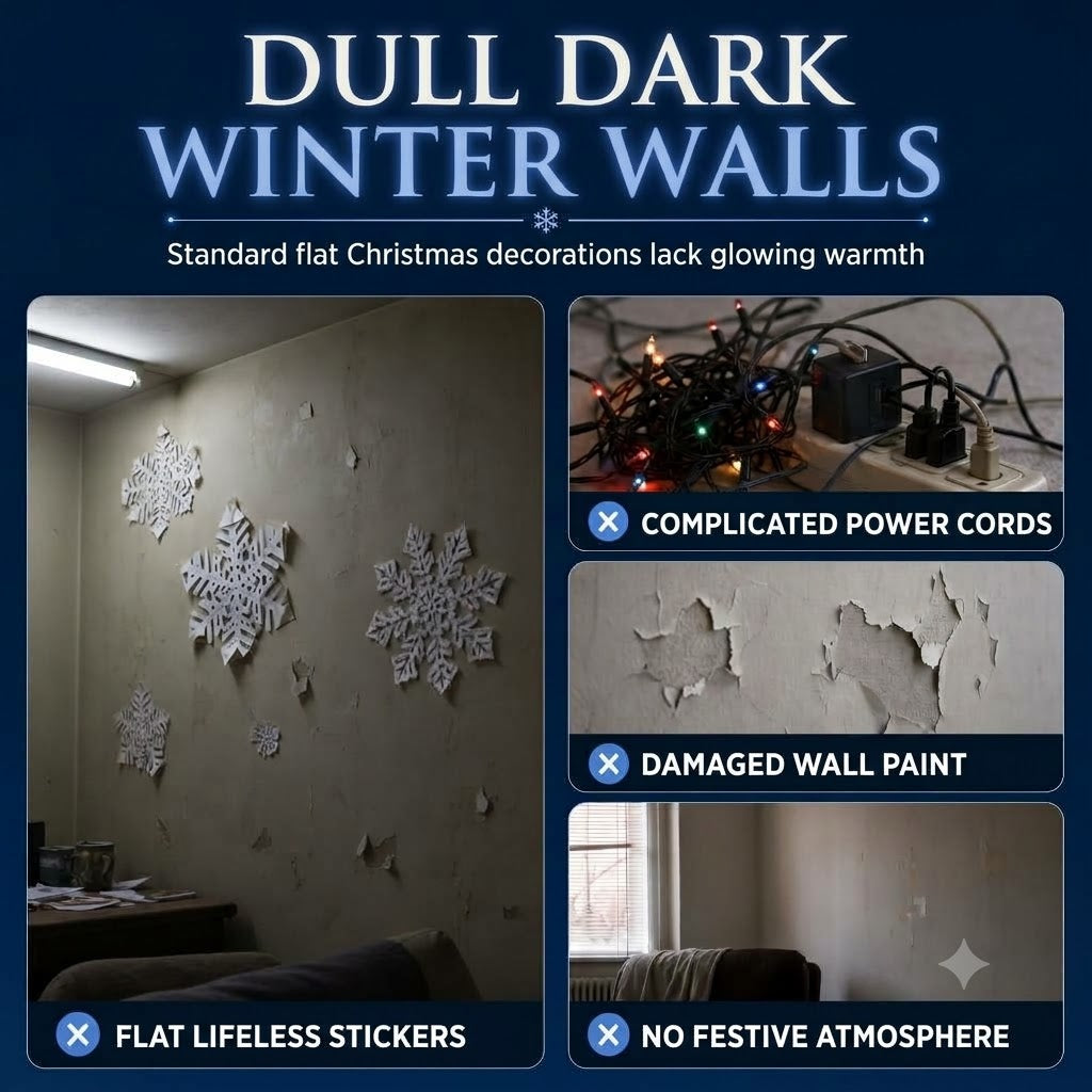 Glow-in-the-Dark Snowflake Wall Stickers