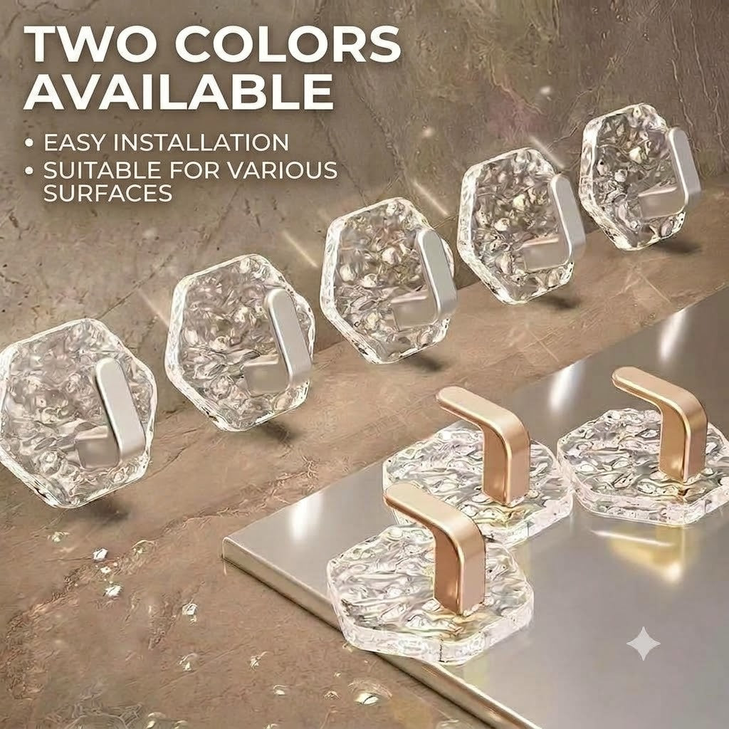 Self-Adhesive Hooks – Hexagonal Wave Pattern Design (1 Set of 10 pcs)
