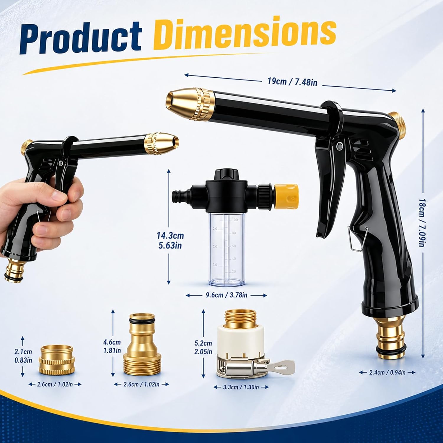 🏆 High-Pressure Washer / High-Pressure Jet 💦 Ergonomic Grip • Pressure Nozzle – Powerful Car Wash 🚗 and Garden Watering 🌻 Easy and Simple to Use! 👍