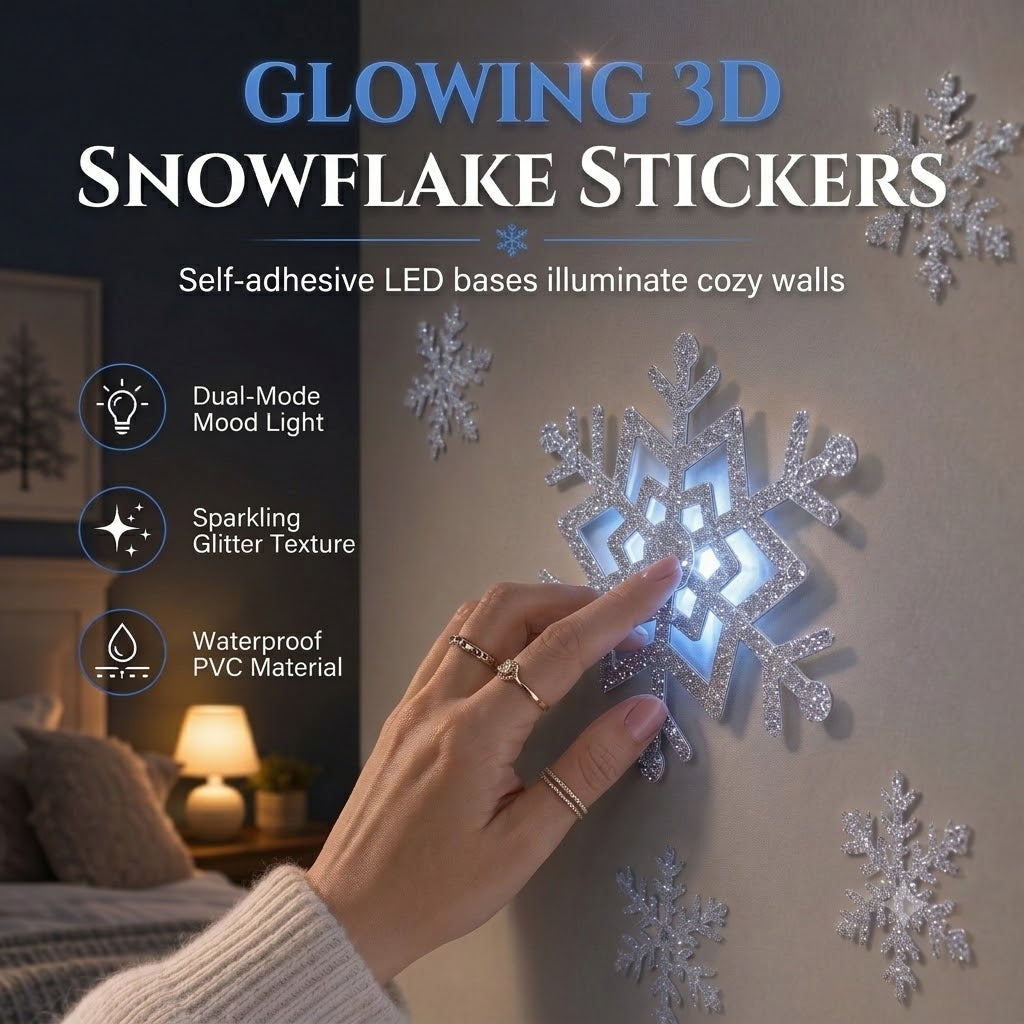 Glow-in-the-Dark Snowflake Wall Stickers