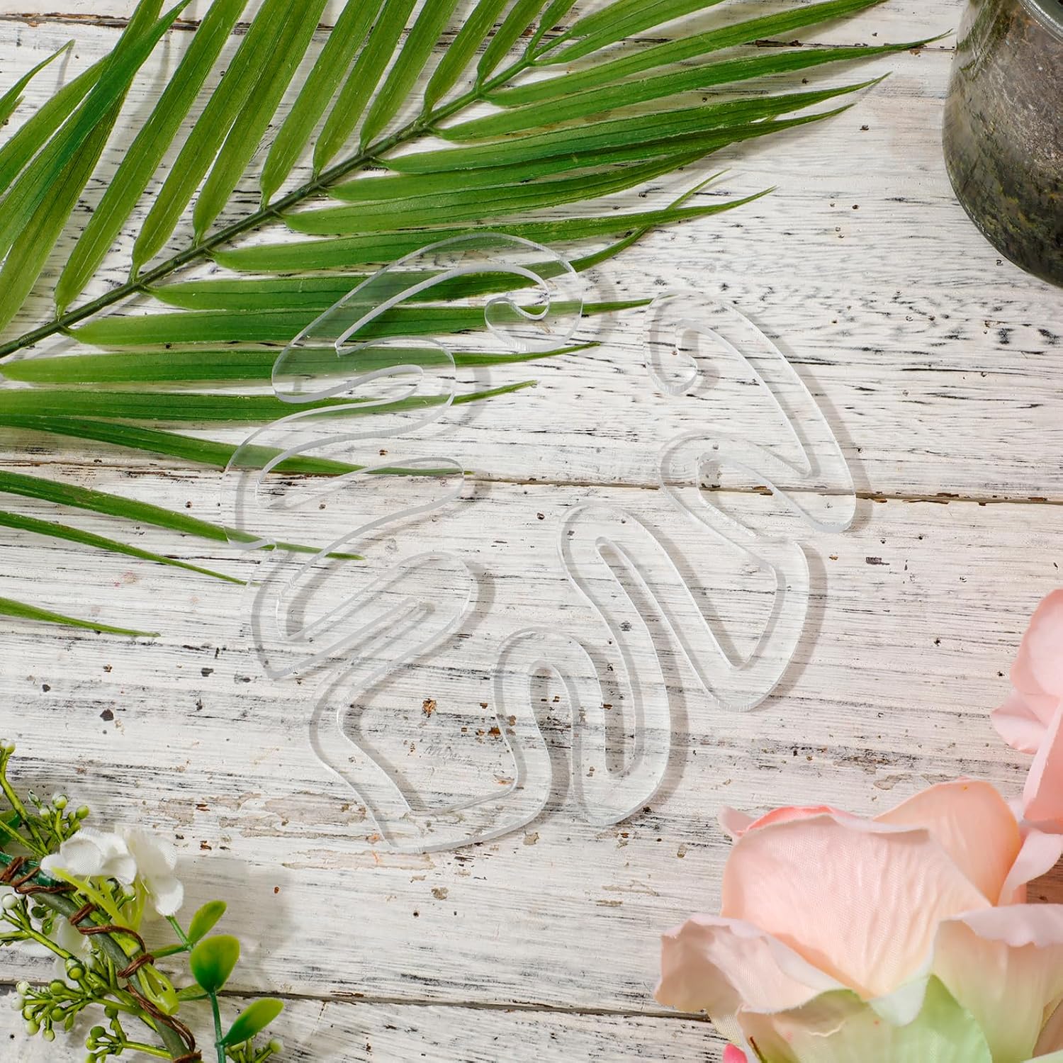 Transparent Acrylic Plant Trellis, Monstera Leaf Shape | Invisible Indoor Plant Support (Set of 5)