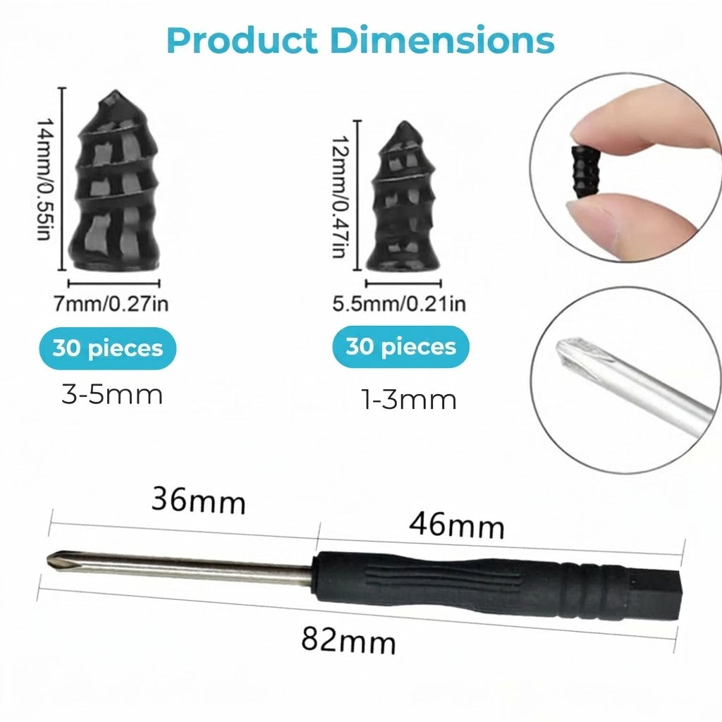 🔩 60-Piece Tire Repair Nail Set in 2 Sizes