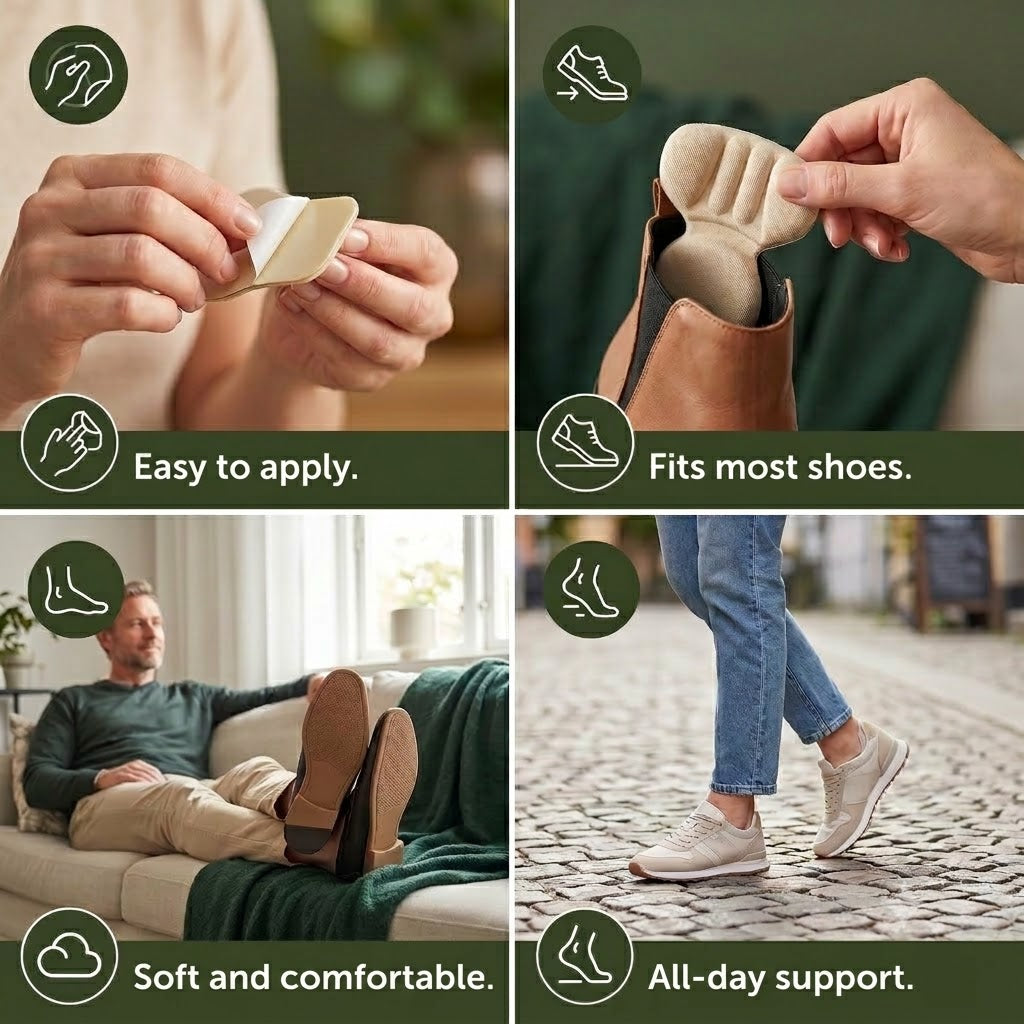Soft and Breathable Double-Layer Foam Heel Cushions