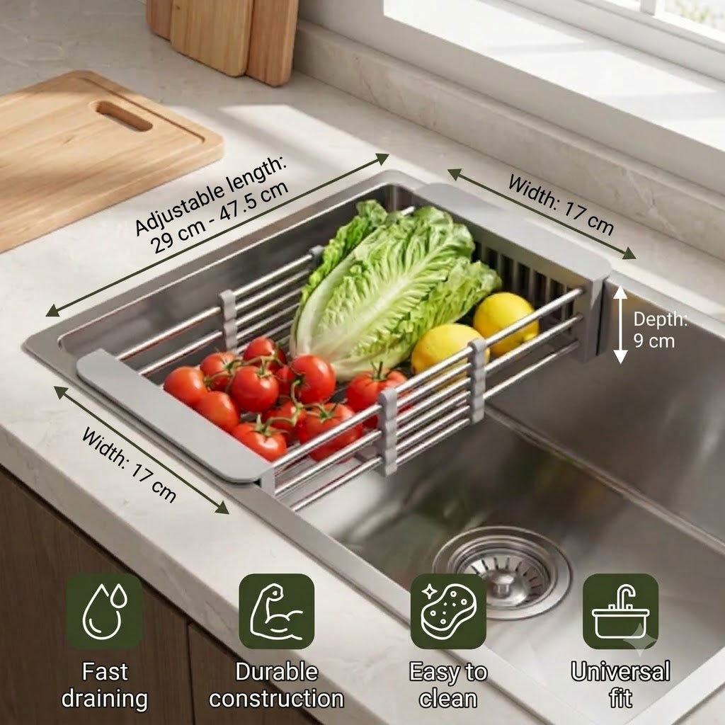 Adjustable Over-the-Sink Dish Drying Rack