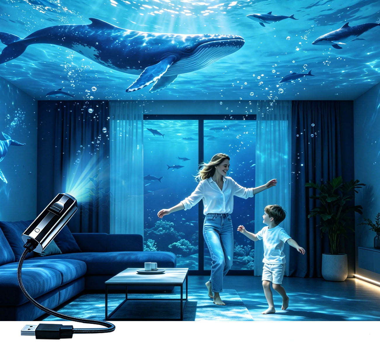🔌 Plug-and-Play HD Star and Ocean Projector Night Light 🥳⭐