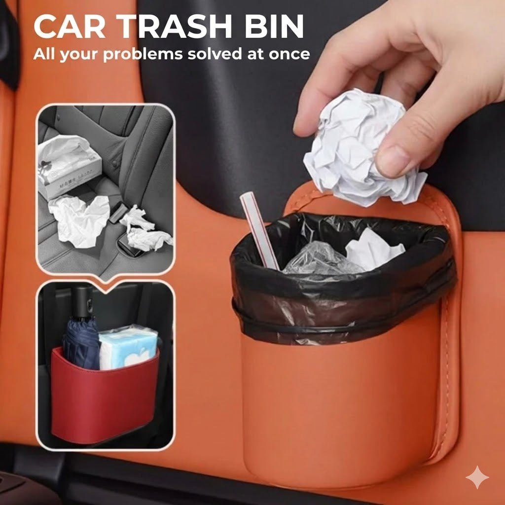 2-in-1 Leather Car Cup Holder