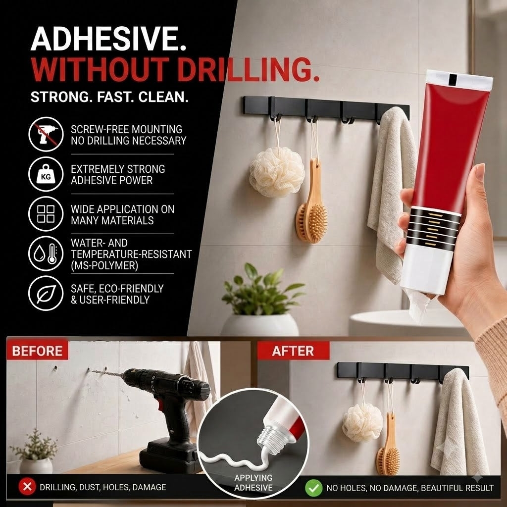 🔥📢 Limited Time Offer: Buy 1 Get 1 Free! ✨ Nail-Free Glue – Strong Adhesion Without Drilling, Ideal for All Your Bonding Needs! ✨