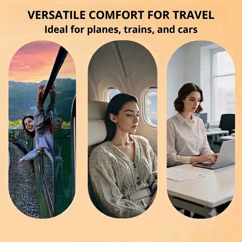 Inflatable Ergonomic Travel Pillow – Compact and Portable Neck Pillow for Planes, Trains, and Cars