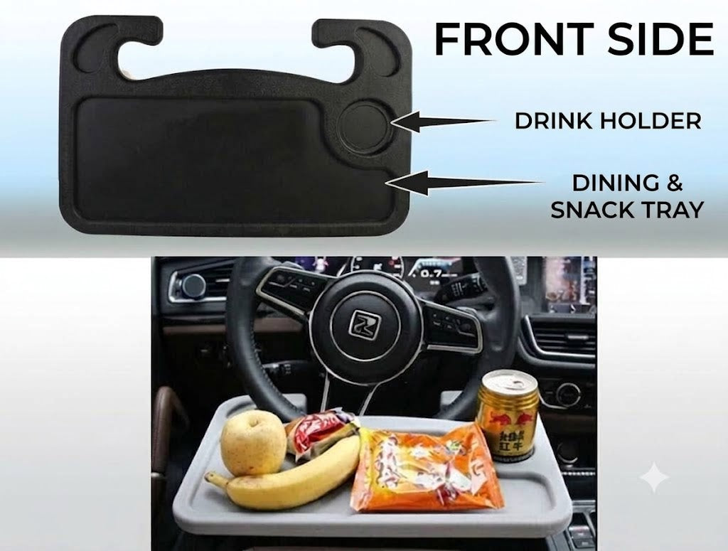 Double-Sided Car Steering Wheel Desk – Laptop Tray Table
