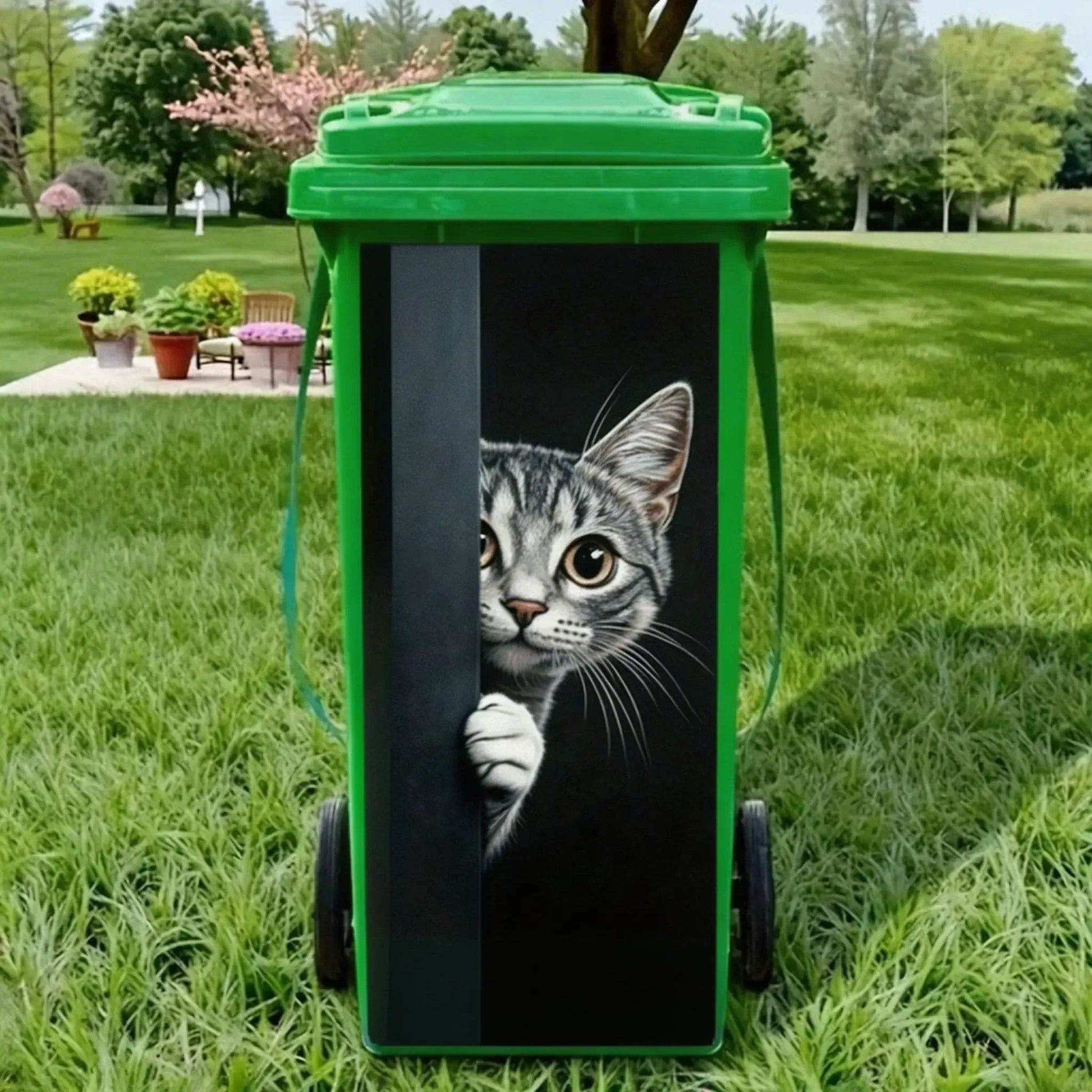 Creative Trash Can Stickers – Colorful Cartoon Motifs
